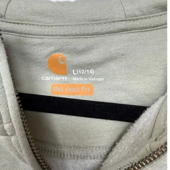 Carhartt Clarksburg 1/2 Zip Hoodie Sweatshirt, Size Large, Mint Green - Picture 3 of 5
